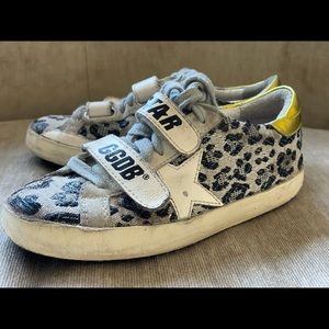 Golden goose leopard print kids sneakers size 28